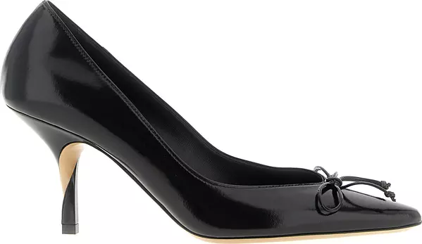 Black Cowhide High Heel Pumps
