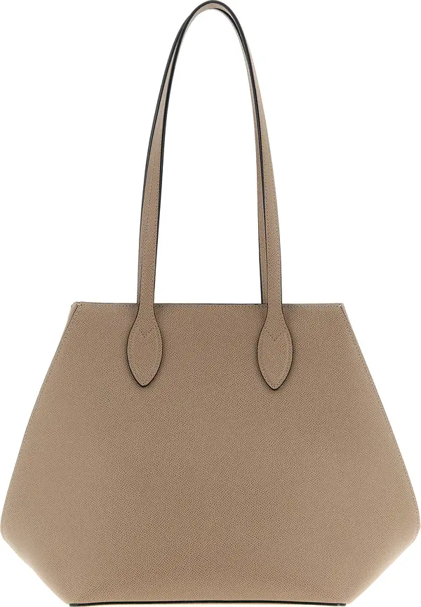 Beige Calfskin Tote Bag
