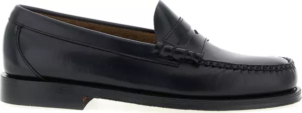 Black Cowhide Slip-On Loafers
