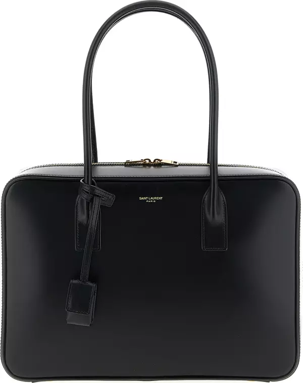 Black Calfskin Shoulder Bag