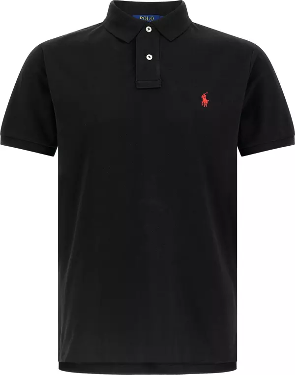 Black Cotton Polo Shirt