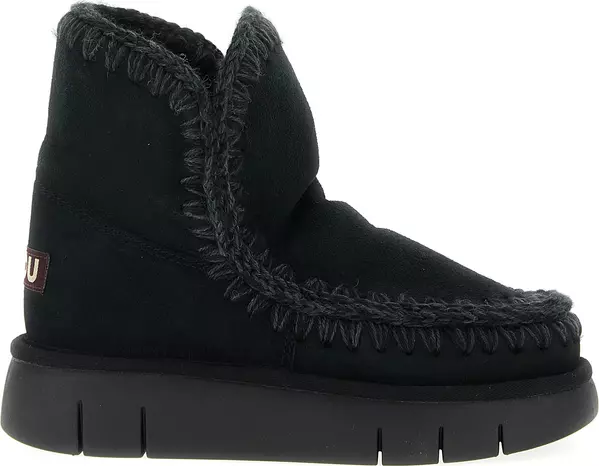 Black Lamb Leather Ankle Boots