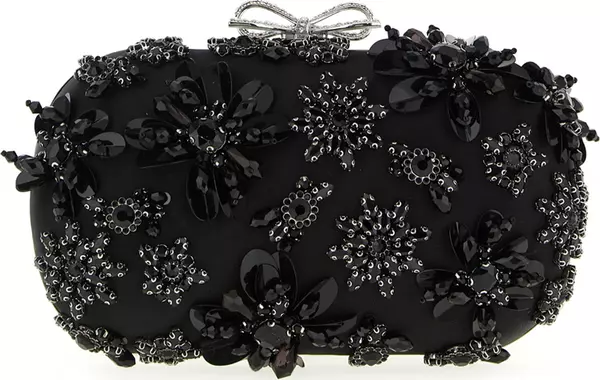 Black Polyester Clutch Bag