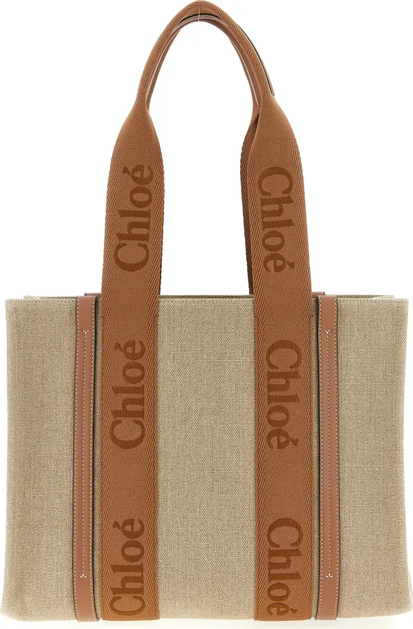 Brown Linen Tote Bag