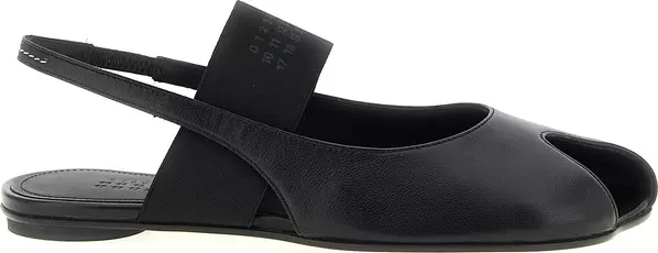 Black Lamb Leather Flat Sandals