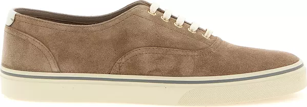 Beige Calfskin Low Top Sneakers
