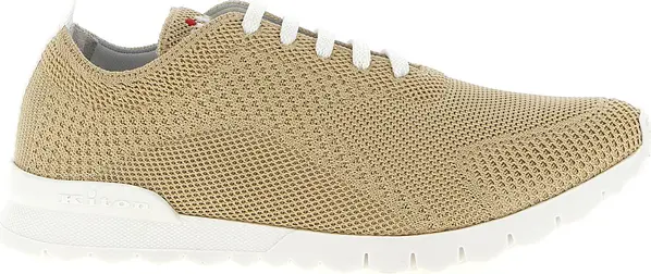 Beige Cotton Athletic Sneakers