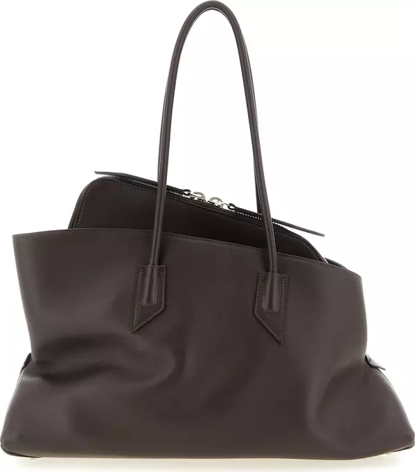 Brown Calfskin Shoulder Bag