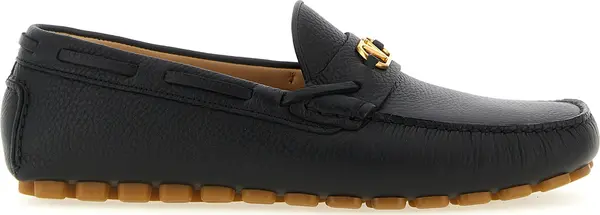 Black Calfskin Slip-On Loafers