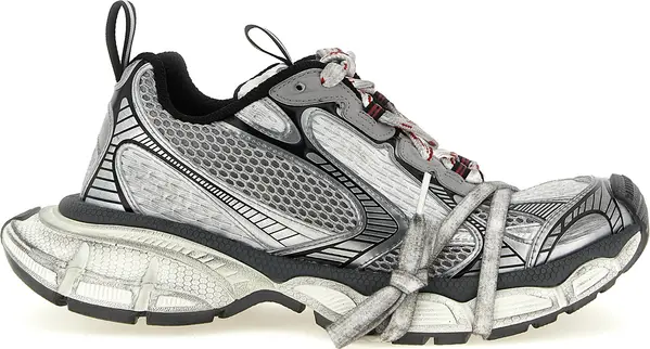 Gray Polyethylene Athletic Sneakers