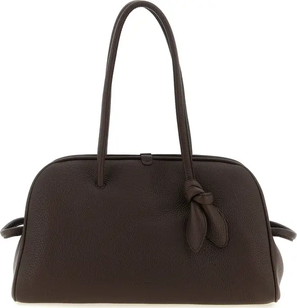 Brown Calfskin Shoulder Bag