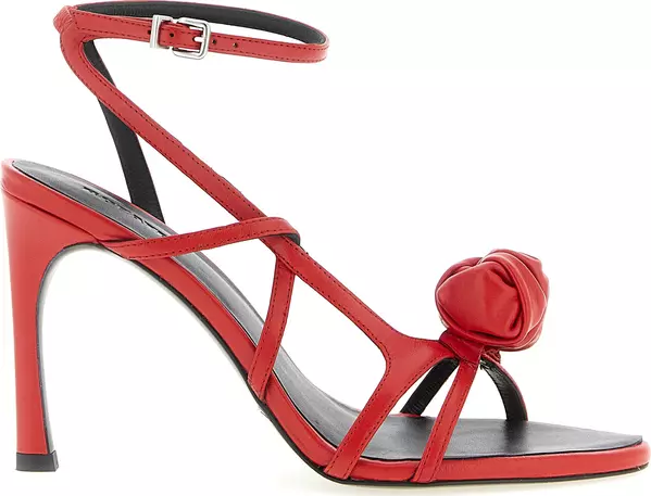 Multicolor Calfskin Stiletto Heel Sandals