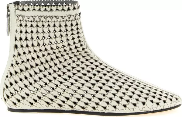 Beige Calfskin Ankle Boots