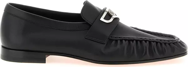 Black Calfskin Slip-On Loafers
