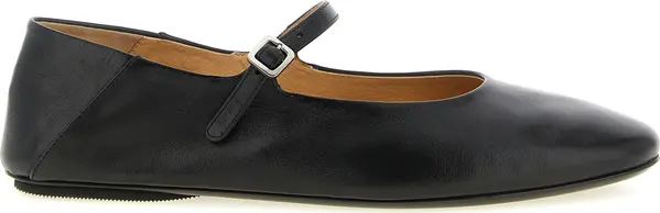 Black Calfskin Ballet Flats