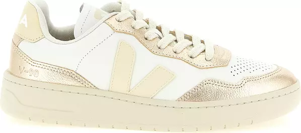 Gold Genuine Leather Low Top Sneakers
