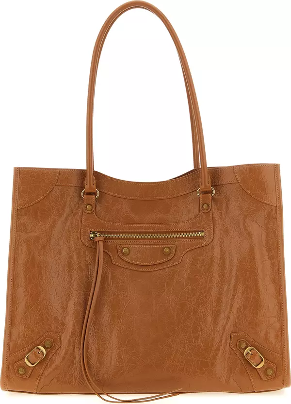 Brown Lamb Leather Shoulder Bag