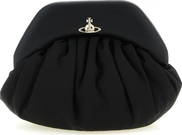 Black Viscose Clutch Bag