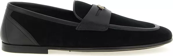 Black Calfskin Slip-On Loafers