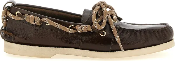 Brown Cowhide Slip-On Loafers
