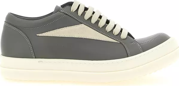 Gray Cowhide Low Top Sneakers