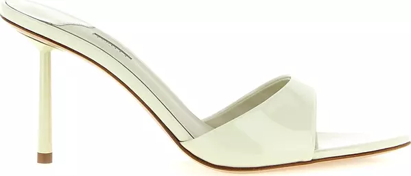Bicolor Calfskin Stiletto Heel Sandals