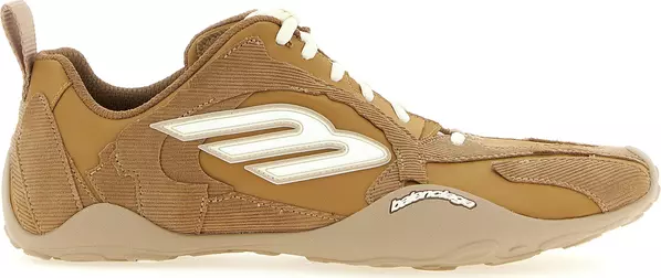 Beige Polyester Athletic Sneakers