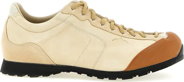 Beige Leather Athletic Sneakers