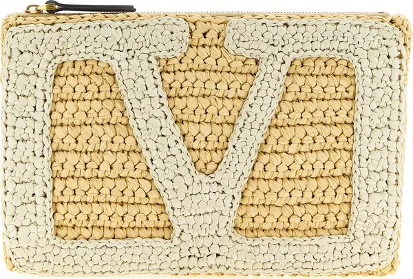 White Viscose Clutch Bag