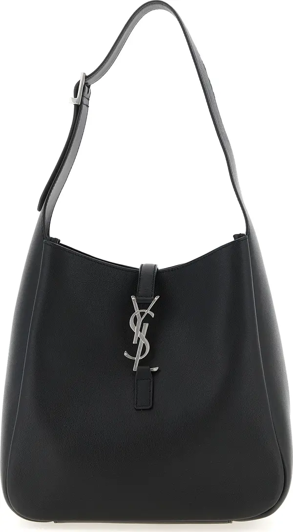 Black Calfskin Shoulder Bag