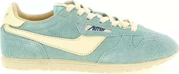 Blue Cowhide Low Top Sneakers