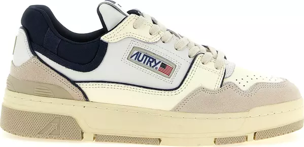 Blue Cowhide Low Top Sneakers