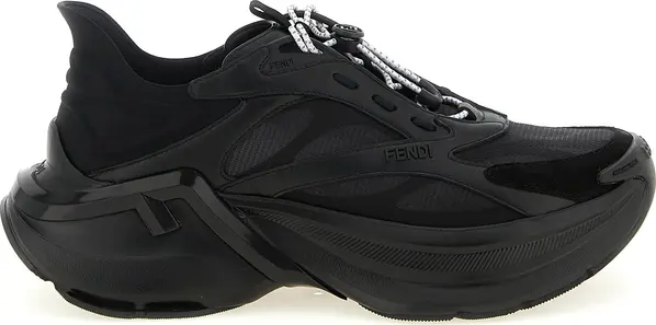Black Calfskin Athletic Sneakers