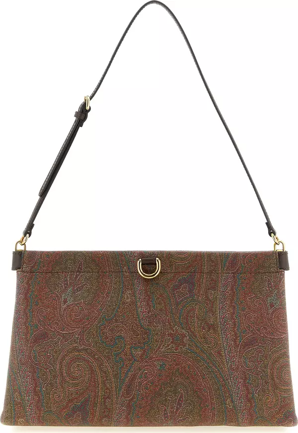 Brown Cotton Clutch Bag