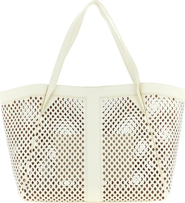 White Leather Tote Bag