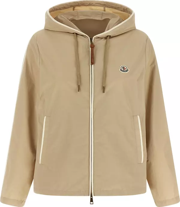 Beige Polyester Shell Jacket