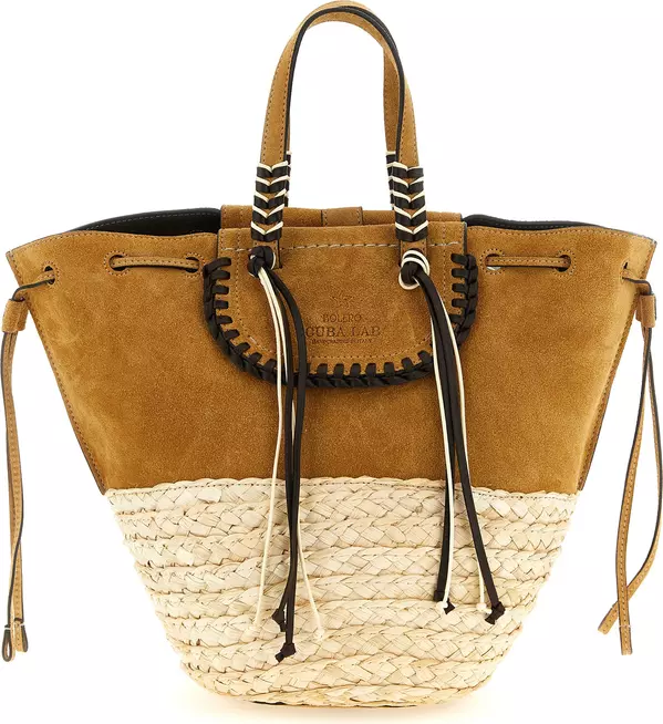 Beige Leather Tote Bag