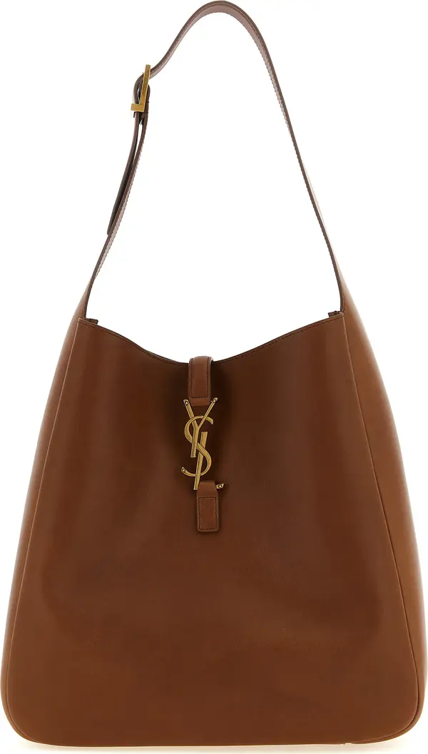 Brown Calfskin Shoulder Bag