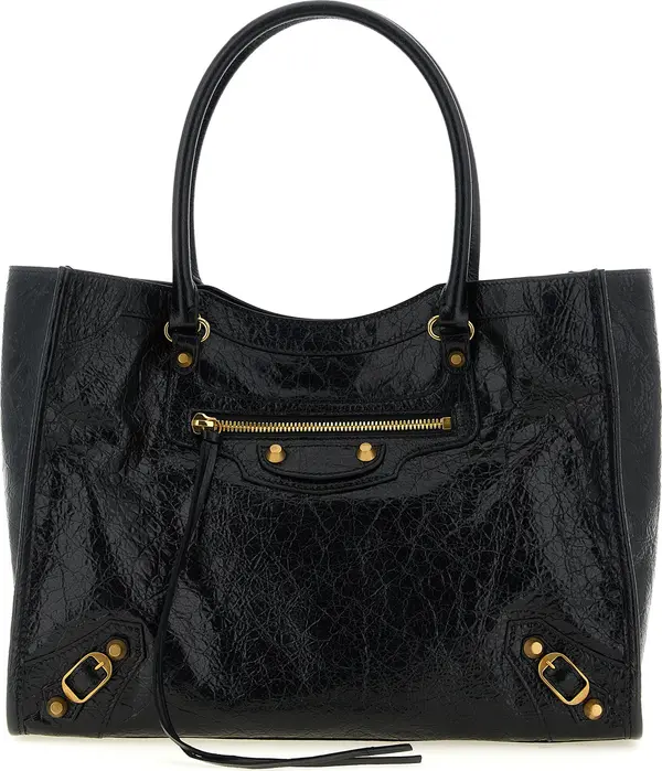 Black Lamb Leather Tote Bag
