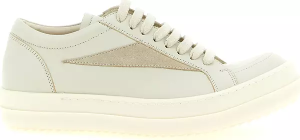 Beige Cowhide Low Top Sneakers