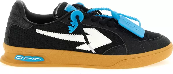 Black Polyester Athletic Sneakers