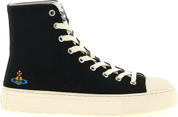 Bicolor Cotton High Top Sneakers