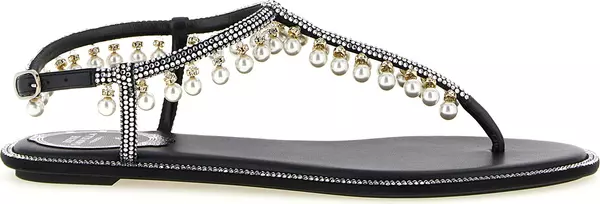 Bicolor Viscose Flat Sandals