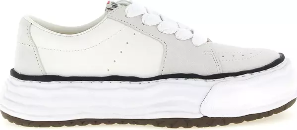 White Cowhide Platform Sneakers