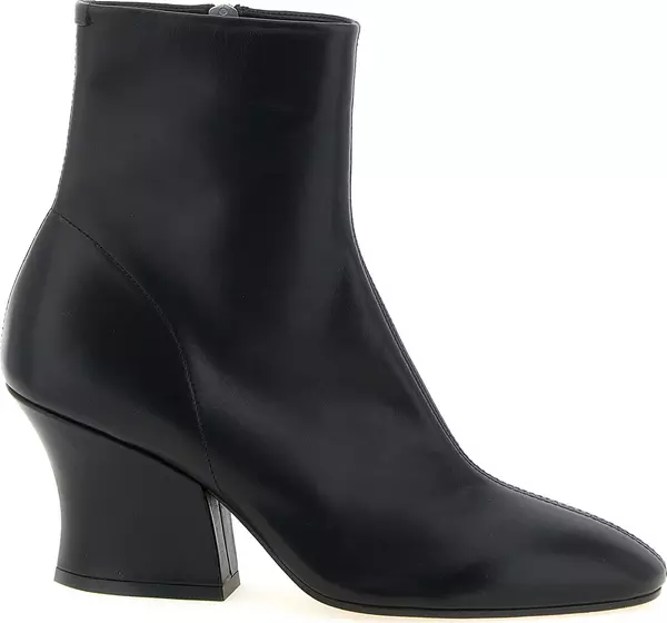 Black Calfskin Ankle Boots