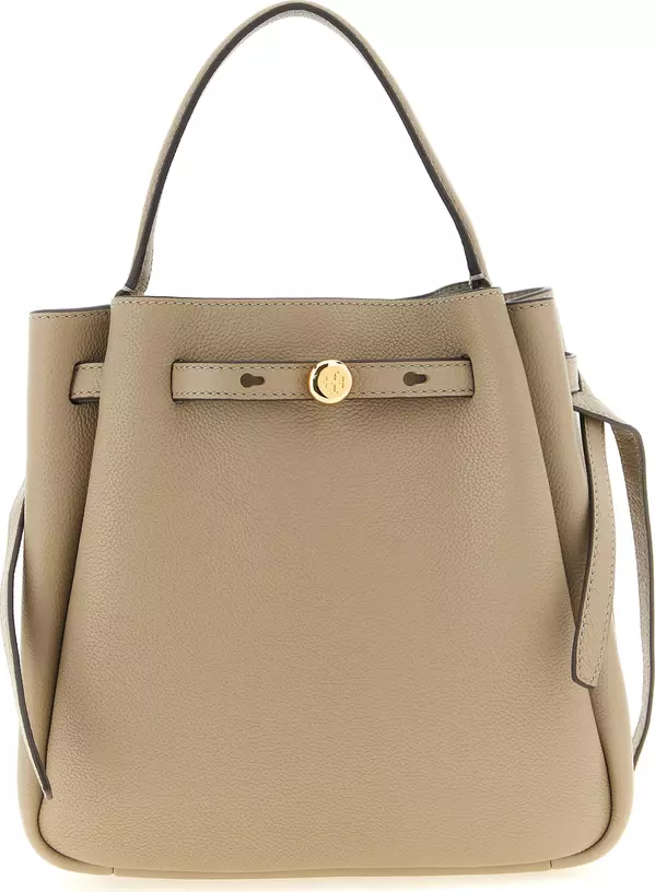 Beige Cowhide Handbag