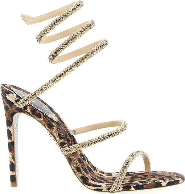 Multicolor Viscose Stiletto Heel Sandals