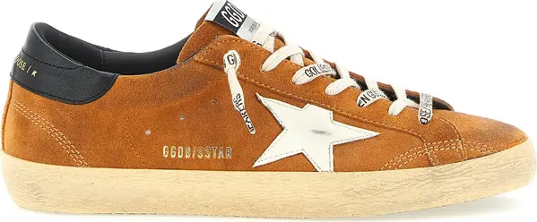 Orange Cowhide Low Top Sneakers
