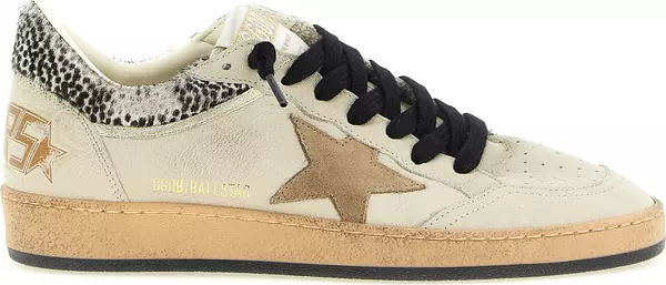 Beige Goatskin Low Top Sneakers