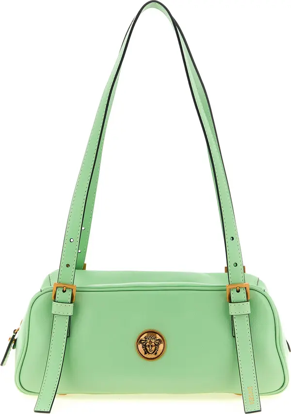 Bicolor Lamb Leather Shoulder Bag